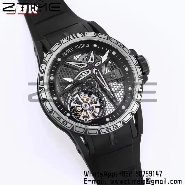 RD EXCALIBUR SPIDER RDDBEX0815 BBRF Best Edition Skeleton Black Dial on Black Rubber Strap A2136 Tourbillon - Super Clone Watch | 1:1 Best Version