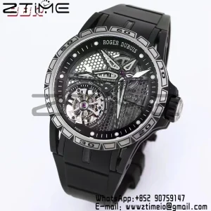 RD EXCALIBUR SPIDER RDDBEX0815 BBRF Best Edition Skeleton Black Dial on Black Rubber Strap A2136 Tourbillon - Super Clone Watch | 1:1 Best Version