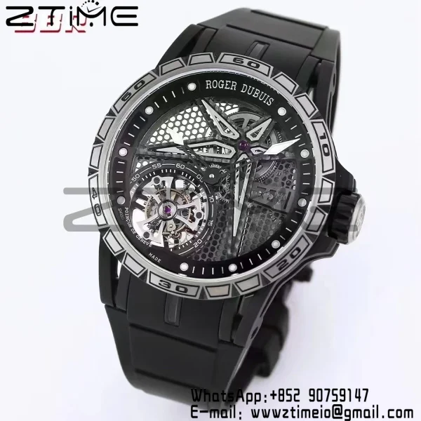 RD EXCALIBUR SPIDER RDDBEX0815 BBRF Best Edition Skeleton Black Dial on Black Rubber Strap A2136 Tourbillon - Super Clone Watch | 1:1 Best Version