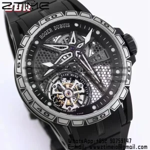 RD EXCALIBUR SPIDER RDDBEX0815 BBRF Best Edition Skeleton Black Dial on Black Rubber Strap A2136 Tourbillon - Super Clone Watch | 1:1 Best Version