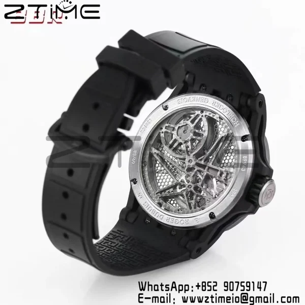RD EXCALIBUR SPIDER RDDBEX0815 BBRF Best Edition Skeleton Black Dial on Black Rubber Strap A2136 Tourbillon - Super Clone Watch | 1:1 Best Version