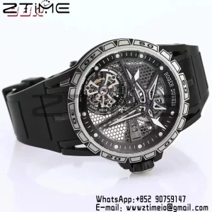 RD EXCALIBUR SPIDER RDDBEX0815 BBRF Best Edition Skeleton Black Dial on Black Rubber Strap A2136 Tourbillon - Super Clone Watch | 1:1 Best Version