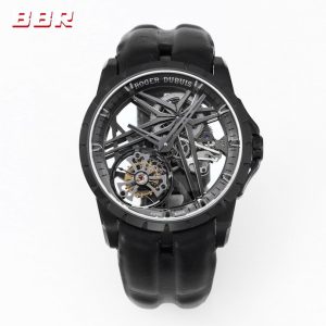 RD Excalibur RDDBEX0889 Titanium  BBRF 1:1 Best Edition Skeleton Dial on Blcak Rubber Strap A2136 Tourbillon V4 - Super Clone Watch | 1:1 Best Version