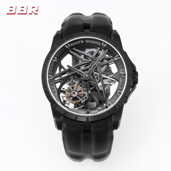 RD Excalibur RDDBEX0889 Titanium  BBRF 1:1 Best Edition Skeleton Dial on Blcak Rubber Strap A2136 Tourbillon V4 - Super Clone Watch | 1:1 Best Version