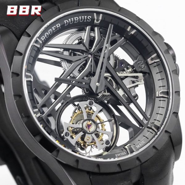 RD Excalibur RDDBEX0889 Titanium  BBRF 1:1 Best Edition Skeleton Dial on Blcak Rubber Strap A2136 Tourbillon V4 - Super Clone Watch | 1:1 Best Version