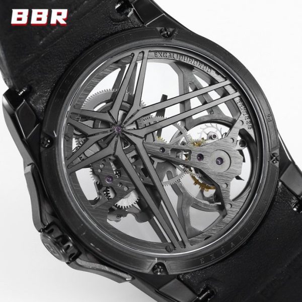 RD Excalibur RDDBEX0889 Titanium  BBRF 1:1 Best Edition Skeleton Dial on Blcak Rubber Strap A2136 Tourbillon V4 - Super Clone Watch | 1:1 Best Version