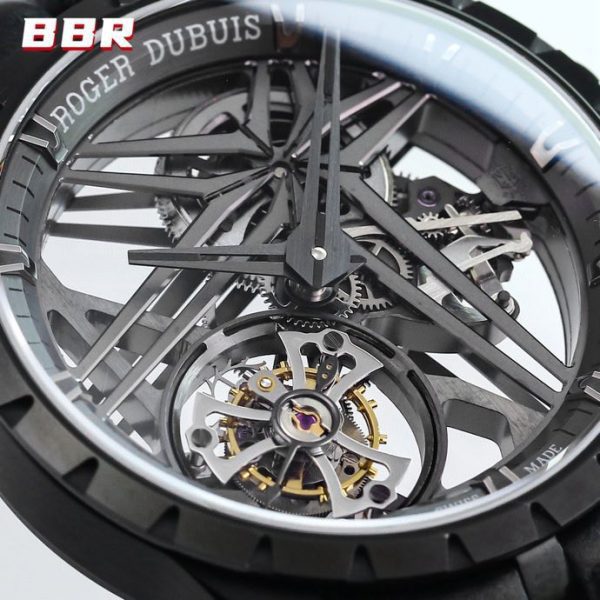 RD Excalibur RDDBEX0889 Titanium  BBRF 1:1 Best Edition Skeleton Dial on Blcak Rubber Strap A2136 Tourbillon V4 - Super Clone Watch | 1:1 Best Version