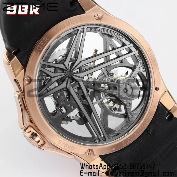 RD Excalibur RDDBEX0838 RG BBRF 1:1 Best Edition Skeleton Dial on Blcak Rubber Strap A2136 Tourbillon V4 - Super Clone Watch | 1:1 Best Version