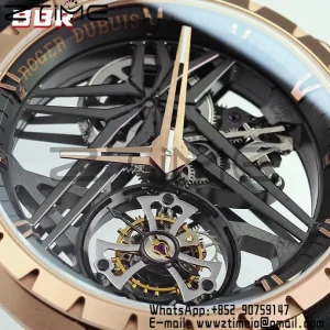 RD Excalibur RDDBEX0838 RG BBRF 1:1 Best Edition Skeleton Dial on Blcak Rubber Strap A2136 Tourbillon V4 - Super Clone Watch | 1:1 Best Version