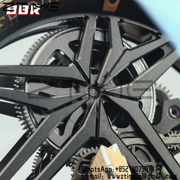 RD Excalibur RDDBEX0838 RG BBRF 1:1 Best Edition Skeleton Dial on Blcak Rubber Strap A2136 Tourbillon V4 - Super Clone Watch | 1:1 Best Version