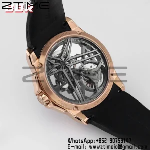 RD Excalibur RDDBEX0838 RG BBRF 1:1 Best Edition Skeleton Dial on Blcak Rubber Strap A2136 Tourbillon V4 - Super Clone Watch | 1:1 Best Version