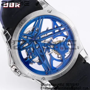 RD Excalibur RDDBEX0838 SS BBRF 1:1 Best Edition Skeleton Dial on Blue Rubber Strap A2136 Tourbillon V4 - Super Clone Watch | 1:1 Best Version