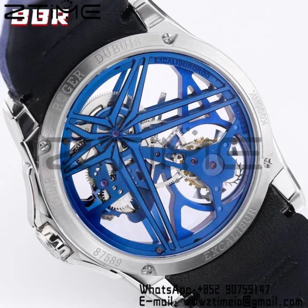 RD Excalibur RDDBEX0838 SS BBRF 1:1 Best Edition Skeleton Dial on Blue Rubber Strap A2136 Tourbillon V4 - Super Clone Watch | 1:1 Best Version