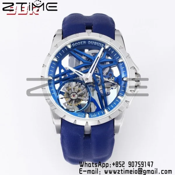 RD Excalibur RDDBEX0838 SS BBRF 1:1 Best Edition Skeleton Dial on Blue Rubber Strap A2136 Tourbillon V4 - Super Clone Watch | 1:1 Best Version