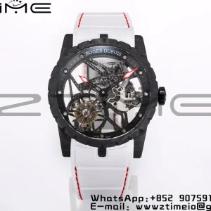 RD Excalibur Rddbex0393 FC BBRF 1:1 Best Edition Skeleton Dial on White Rubber Strap A2136 Tourbillon V4 - Super Clone Watch | 1:1 Best Version