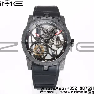 RD Excalibur Rddbex0393 FC BBRF 1:1 Best Edition Skeleton Dial on Black Rubber Strap A2136 Tourbillon V4 - Super Clone Watch | 1:1 Best Version
