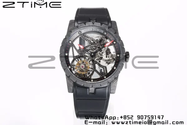 RD Excalibur Rddbex0393 FC BBRF 1:1 Best Edition Skeleton Dial on Black Rubber Strap A2136 Tourbillon V4 - Super Clone Watch | 1:1 Best Version