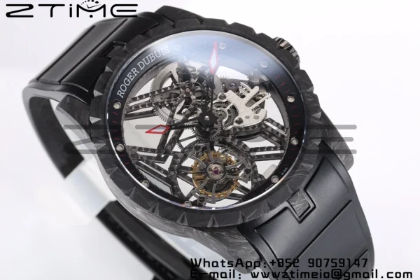 RD Excalibur Rddbex0393 FC BBRF 1:1 Best Edition Skeleton Dial on Black Rubber Strap A2136 Tourbillon V4 - Super Clone Watch | 1:1 Best Version