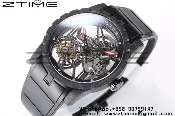 RD Excalibur Rddbex0393 FC BBRF 1:1 Best Edition Skeleton Dial on Black Rubber Strap A2136 Tourbillon V4 - Super Clone Watch | 1:1 Best Version