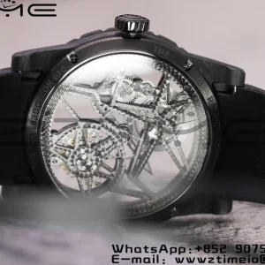RD Excalibur Rddbex0393 FC BBRF 1:1 Best Edition Skeleton Dial on Black Rubber Strap A2136 Tourbillon V4 - Super Clone Watch | 1:1 Best Version