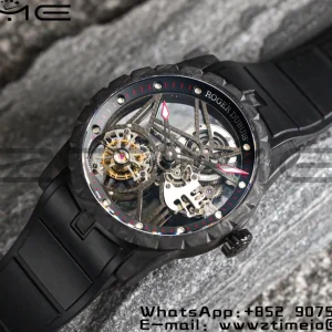 RD Excalibur Rddbex0393 FC BBRF 1:1 Best Edition Skeleton Dial on Black Rubber Strap A2136 Tourbillon V4 - Super Clone Watch | 1:1 Best Version