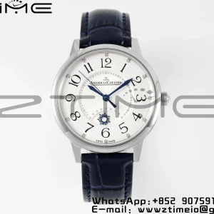 Rendez-Vous JL Night & Day 3448410 SS APSF 1:1 Best Edition White Textured Dial Polished Bezel on Blue Leather Strap A898 - Super Clone Watch | 1:1 Best Version