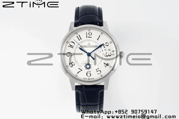 Rendez-Vous JL Night & Day 3448410 SS APSF 1:1 Best Edition White Textured Dial Polished Bezel on Blue Leather Strap A898 - Super Clone Watch | 1:1 Best Version