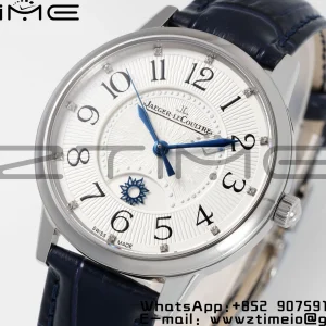 Rendez-Vous JL Night & Day 3448410 SS APSF 1:1 Best Edition White Textured Dial Polished Bezel on Blue Leather Strap A898 - Super Clone Watch | 1:1 Best Version