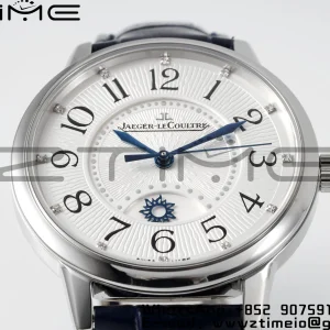 Rendez-Vous JL Night & Day 3448410 SS APSF 1:1 Best Edition White Textured Dial Polished Bezel on Blue Leather Strap A898 - Super Clone Watch | 1:1 Best Version