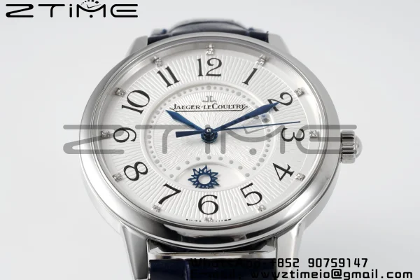 Rendez-Vous JL Night & Day 3448410 SS APSF 1:1 Best Edition White Textured Dial Polished Bezel on Blue Leather Strap A898 - Super Clone Watch | 1:1 Best Version