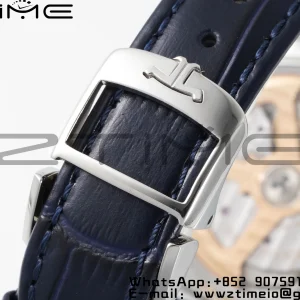 Rendez-Vous JL Night & Day 3448410 SS APSF 1:1 Best Edition White Textured Dial Polished Bezel on Blue Leather Strap A898 - Super Clone Watch | 1:1 Best Version