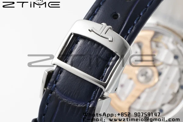 Rendez-Vous JL Night & Day 3448410 SS APSF 1:1 Best Edition White Textured Dial Polished Bezel on Blue Leather Strap A898 - Super Clone Watch | 1:1 Best Version