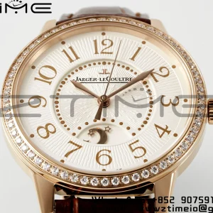 Rendez-Vous JL Night & Day 3442440 RG APSF 1:1 Best Edition White Textured Dial Polished Bezel on Brwon Leather Strap A898 - Super Clone Watch | 1:1 Best Version