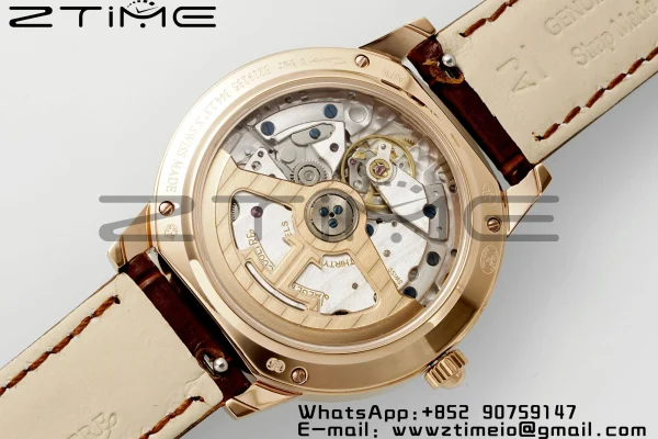 Rendez-Vous JL Night & Day 3442440 RG APSF 1:1 Best Edition White Textured Dial Polished Bezel on Brwon Leather Strap A898 - Super Clone Watch | 1:1 Best Version