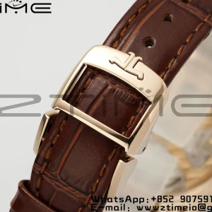 Rendez-Vous JL Night & Day 3442440 RG APSF 1:1 Best Edition White Textured Dial Polished Bezel on Brwon Leather Strap A898 - Super Clone Watch | 1:1 Best Version