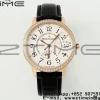 Rendez-Vous JL Night & Day 3442440 RG APSF 1:1 Best Edition White Textured Dial Polished Bezel on Black Leather Strap A898 - Super Clone Watch | 1:1 Best Version