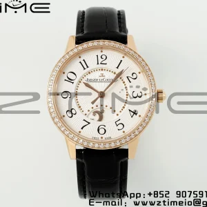 Rendez-Vous JL Night & Day 3442440 RG APSF 1:1 Best Edition White Textured Dial Polished Bezel on Black Leather Strap A898 - Super Clone Watch | 1:1 Best Version