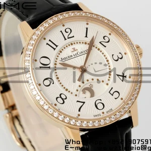 Rendez-Vous JL Night & Day 3442440 RG APSF 1:1 Best Edition White Textured Dial Polished Bezel on Black Leather Strap A898 - Super Clone Watch | 1:1 Best Version