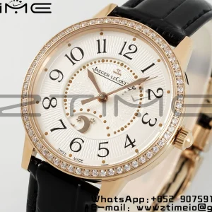 Rendez-Vous JL Night & Day 3442440 RG APSF 1:1 Best Edition White Textured Dial Polished Bezel on Black Leather Strap A898 - Super Clone Watch | 1:1 Best Version