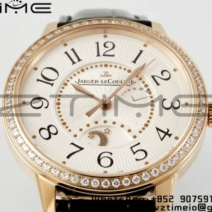 Rendez-Vous JL Night & Day 3442440 RG APSF 1:1 Best Edition White Textured Dial Polished Bezel on Black Leather Strap A898 - Super Clone Watch | 1:1 Best Version