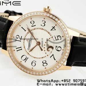 Rendez-Vous JL Night & Day 3442440 RG APSF 1:1 Best Edition White Textured Dial Polished Bezel on Black Leather Strap A898 - Super Clone Watch | 1:1 Best Version
