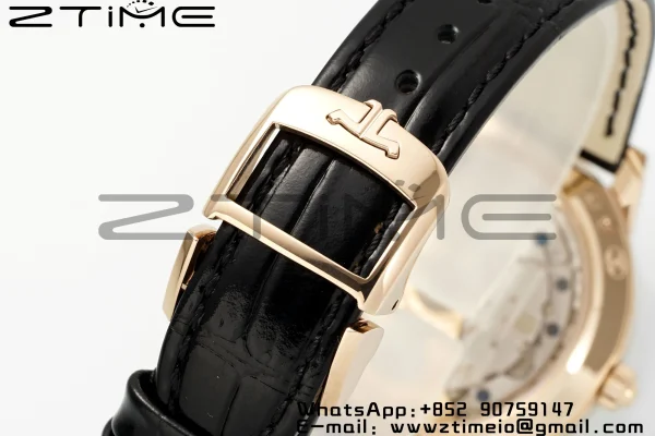 Rendez-Vous JL Night & Day 3442440 RG APSF 1:1 Best Edition White Textured Dial Polished Bezel on Black Leather Strap A898 - Super Clone Watch | 1:1 Best Version