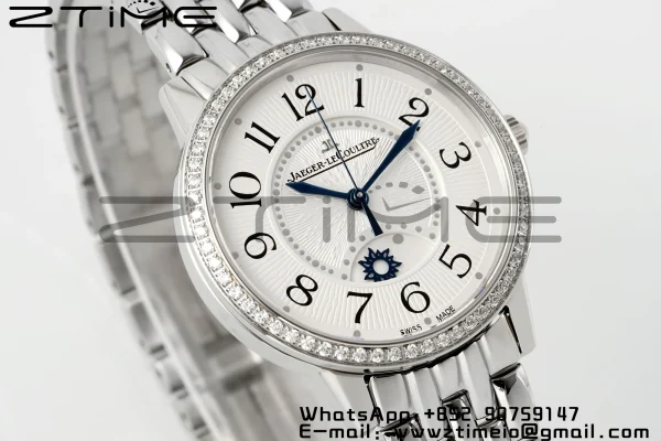 Rendez-Vous JL Night & Day 3448130 SS APSF 1:1 Best Edition White Textured Dial Diamonds Bezel on SS Bracelet  A898 - Super Clone Watch | 1:1 Best Version