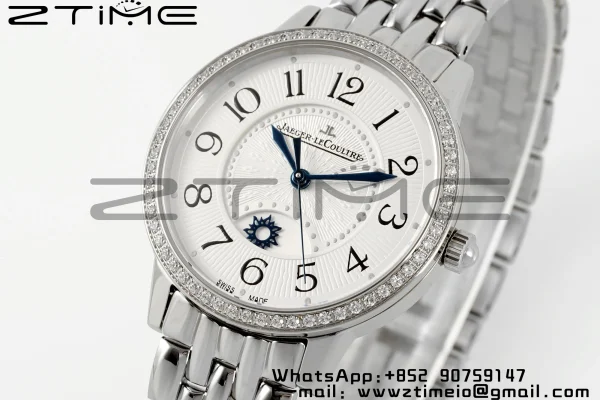 Rendez-Vous JL Night & Day 3448130 SS APSF 1:1 Best Edition White Textured Dial Diamonds Bezel on SS Bracelet  A898 - Super Clone Watch | 1:1 Best Version