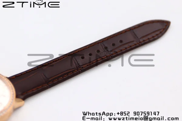Rendez-Vous Night & Day 3572430 RG ZF 1:1 Best Edition White Textured Dial Diamonds Bezel on Brown Leather Strap A898 - Super Clone Watch | 1:1 Best Version
