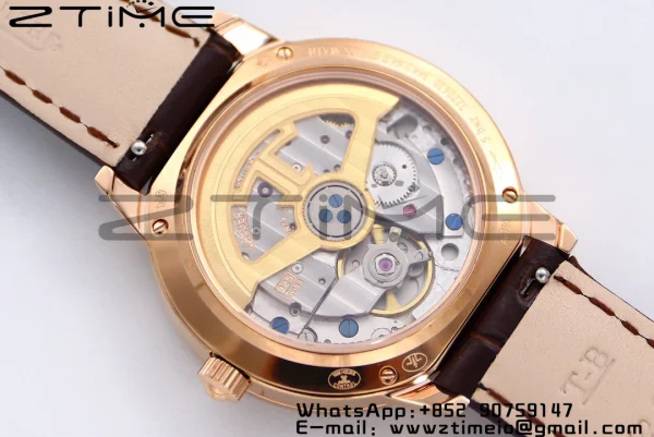 Rendez-Vous Night & Day 3572430 RG ZF 1:1 Best Edition White Textured Dial Diamonds Bezel on Brown Leather Strap A898 - Super Clone Watch | 1:1 Best Version