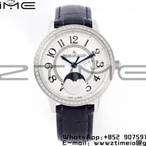 Rendez-Vous Night & Day 3578430 SS ZF 1:1 Best Edition White Textured Dial Diamonds Bezel on Blue Leather Strap A898 - Super Clone Watch | 1:1 Best Version