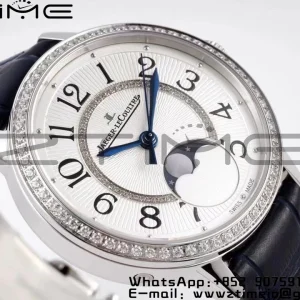 Rendez-Vous Night & Day 3578430 SS ZF 1:1 Best Edition White Textured Dial Diamonds Bezel on Blue Leather Strap A898 - Super Clone Watch | 1:1 Best Version