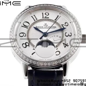 Rendez-Vous Night & Day 3578430 SS ZF 1:1 Best Edition White Textured Dial Diamonds Bezel on Blue Leather Strap A898 - Super Clone Watch | 1:1 Best Version