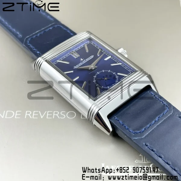 Master Reverso Tribute Small Seconds 3988482 SS MGF 1:1 Best Version Blue Dial on Blue Leather Strap A854A - Super Clone Watch | 1:1 Best Version
